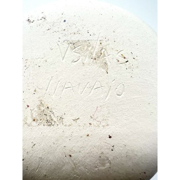 Navajo Hand Etched Pottery Vase Colorful Native American Signed Southwest 5.5" - Picture 7 of 7